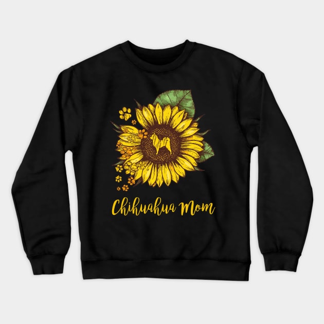 SUNFLOWER CHIHUAHUA MOM Crewneck Sweatshirt by gotravele store